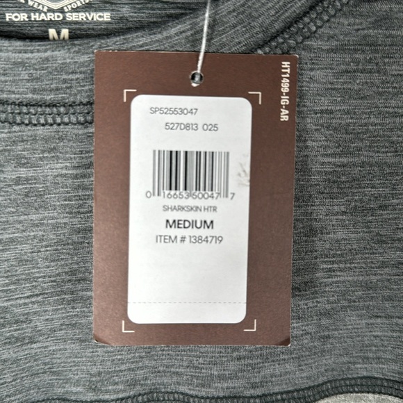 Bass & Co Mens Sharkskin Heather Gray S/s Crew Neck Shirt Size M‎ Medium - Picture 3 of 4